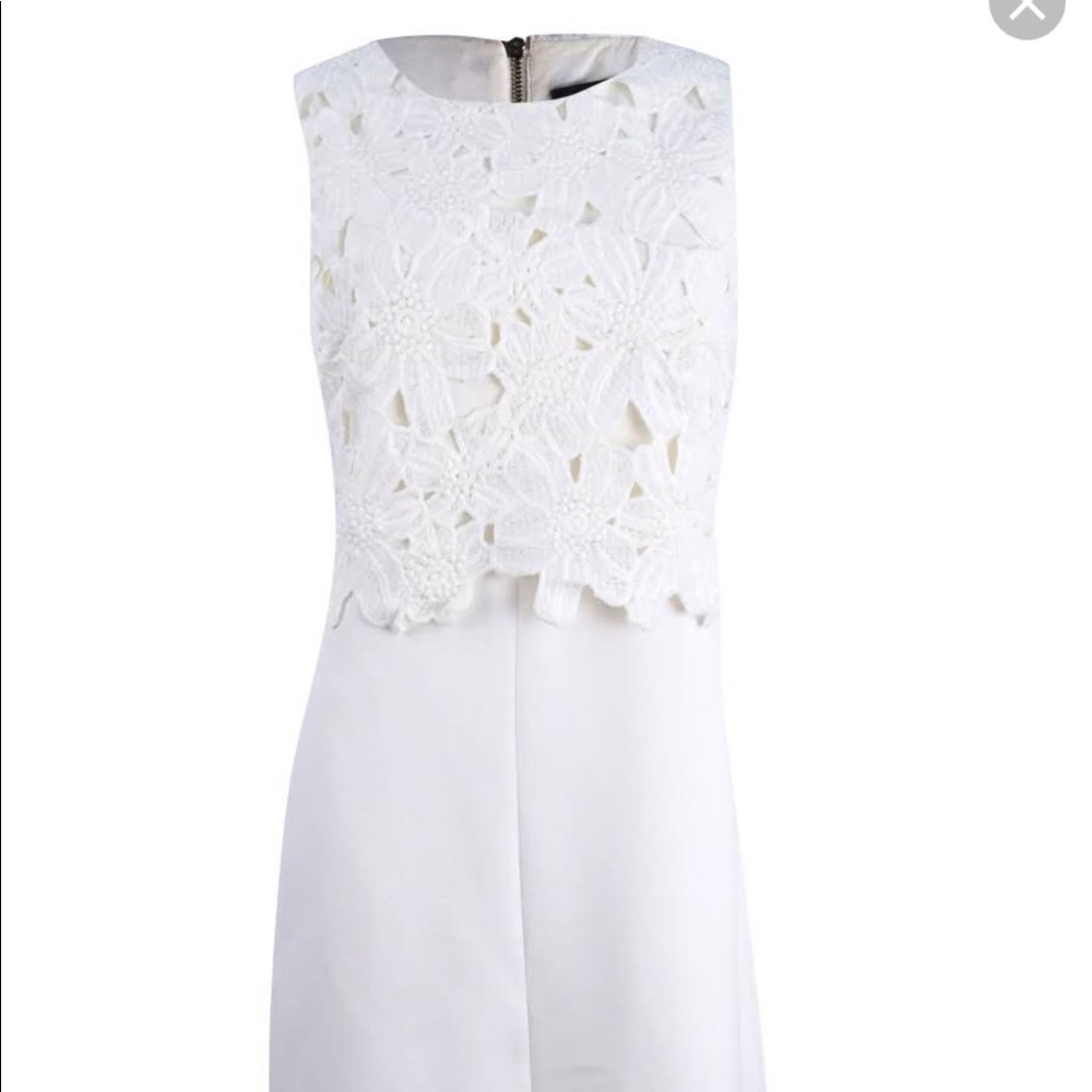NWT Vince Camuto Lace Popover Shift Dress Ivory 8